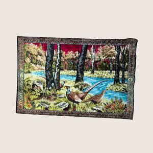 Vintage Pheasant Scene Wall Hanging Tapestry